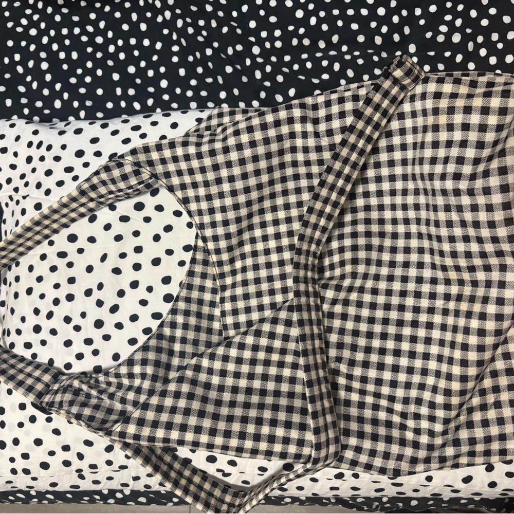 BAGGU Black and White Gingham Large Sling Bag (Used)